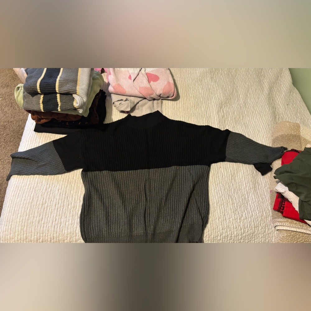 Black and Gray Knit Sweater